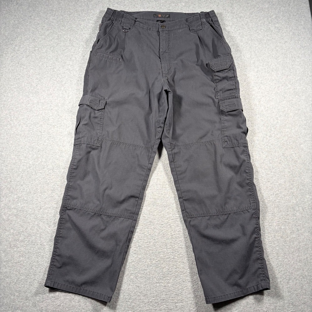 5.11 Tactical Cargo Pants Mens 36x30 Gray Ripstop Multi Pocket Work Trousers